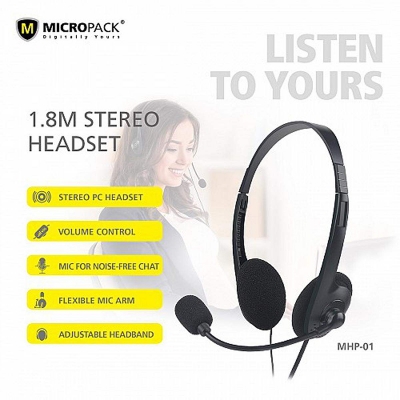 Picture of Micropack MHP-01 3.5mm Headphone Black - Multicolor