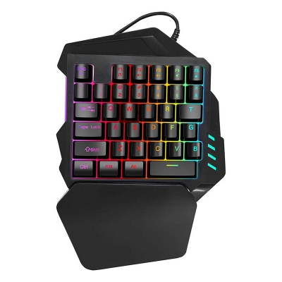 Picture of One Handed Rgb Gaming Wired Keyboard - Multicolor