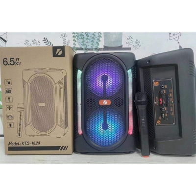 Picture of KTS Speaker KTS-1329 6.5 Inch Twin loudspeakers electronics sound wireless party speaker with Wireless Microphone for Karaoke