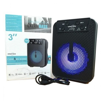 Picture of GTS 1346 Portable Rechargeable Wireless Bluetooth Speaker With FM Radio USB & SD Card Supported High Quality Sound & Extra Base