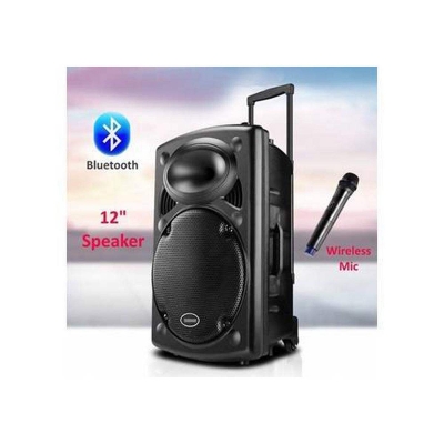 Picture of RECHARGEABLE BLUETOOTH KARAOKE TROLLY SPEAKER WITH WIRELESS MICROPHONE - K67
