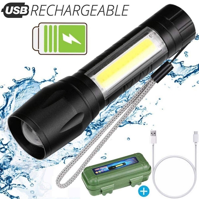 Picture of USB Rechargable Zooming Mini LED Flashlight - Multicolor