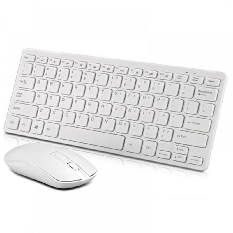 Picture of Mini Slim Wireless Keyboard & Mouse With Round Soft Random Design G7 Mousepad & Handboss Screen Cleaner Combo Pack - Multicolor