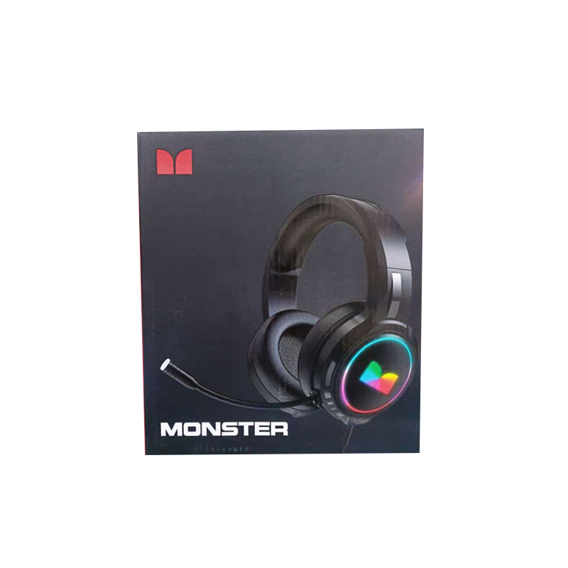 Picture of Monster RGB Gaming Headset with LED Lights, Noise-Cancelling Microphone, and Comfortable Over-Ear Cushions for Mobile, PC, Laptop, and Console Gaming - Multicolor