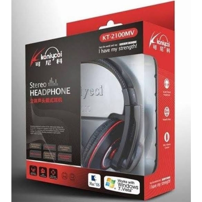Picture of Koniycoi KT-2100MV Stereo Headphones with Noise Reduction, Powerful Bass, and Mini Volume Control – Compatible with Mac OS and Windows