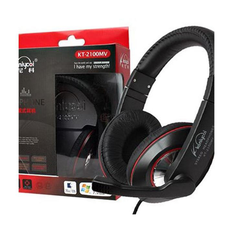 Picture of Koniycoi KT-2100MV Stereo Headphones with Noise Reduction, Powerful Bass, and Mini Volume Control – Compatible with Mac OS and Windows