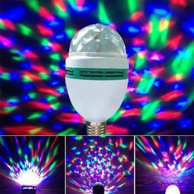 Picture of LED Rotating Disco Light Bulb with Colorful Patterns - Ideal for Parties - Multicolor