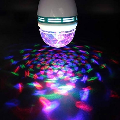 Picture of LED Rotating Disco Light Bulb with Colorful Patterns - Ideal for Parties - Multicolor