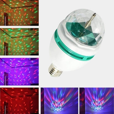Picture of LED Rotating Disco Light Bulb with Colorful Patterns - Ideal for Parties - Multicolor