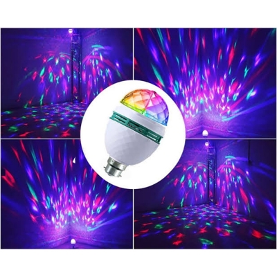 Picture of LED Rotating Disco Light Bulb with Colorful Patterns - Ideal for Parties - Multicolor