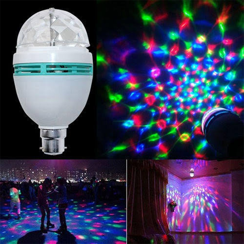 Picture of LED Rotating Disco Light Bulb with Colorful Patterns - Ideal for Parties - Multicolor