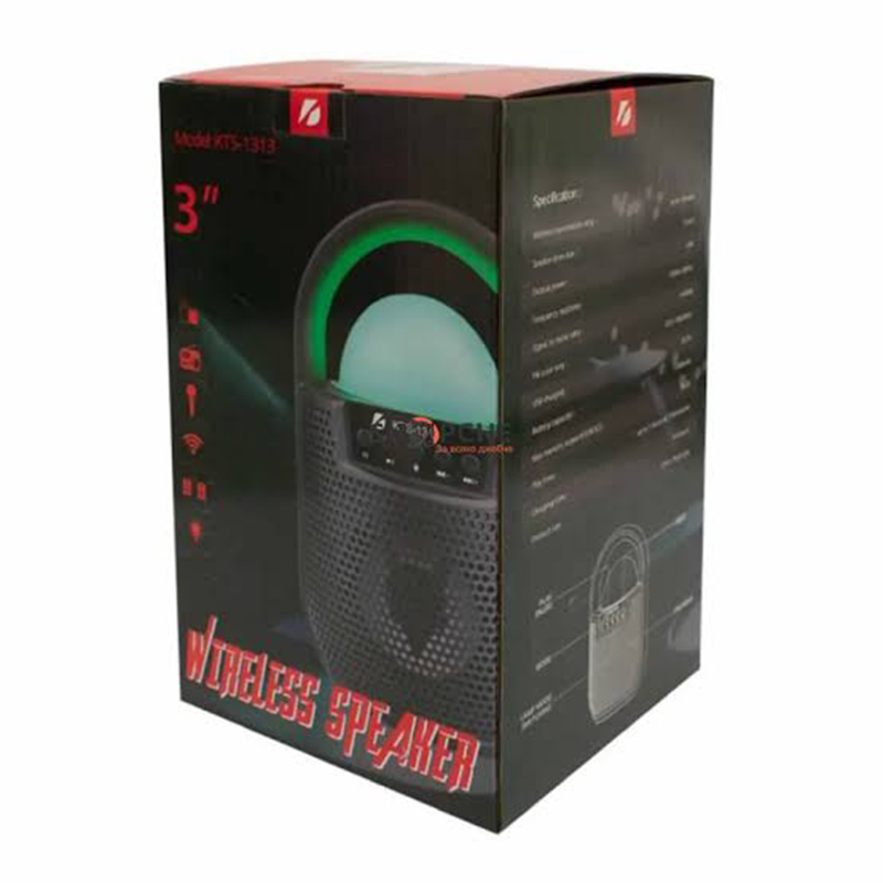 Picture of KTS 1313 Portable Bluetooth Speaker - High Bass, Wireless, FM Radio, LED Lights