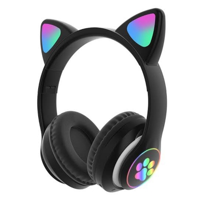 Picture of STN-28 Cute Cat Design Bluetooth Wireless Headphones, Deep Bass, FM Radio, SD Card Support, Built-in Mic, and Comfortable Design - Not Specified