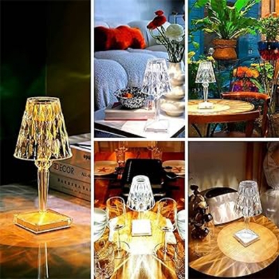 Picture of Diamond Table Lamp with USB Charging | Touch Sensor Atmosphere Light | Premium Home Decor Lamp - Multicolor