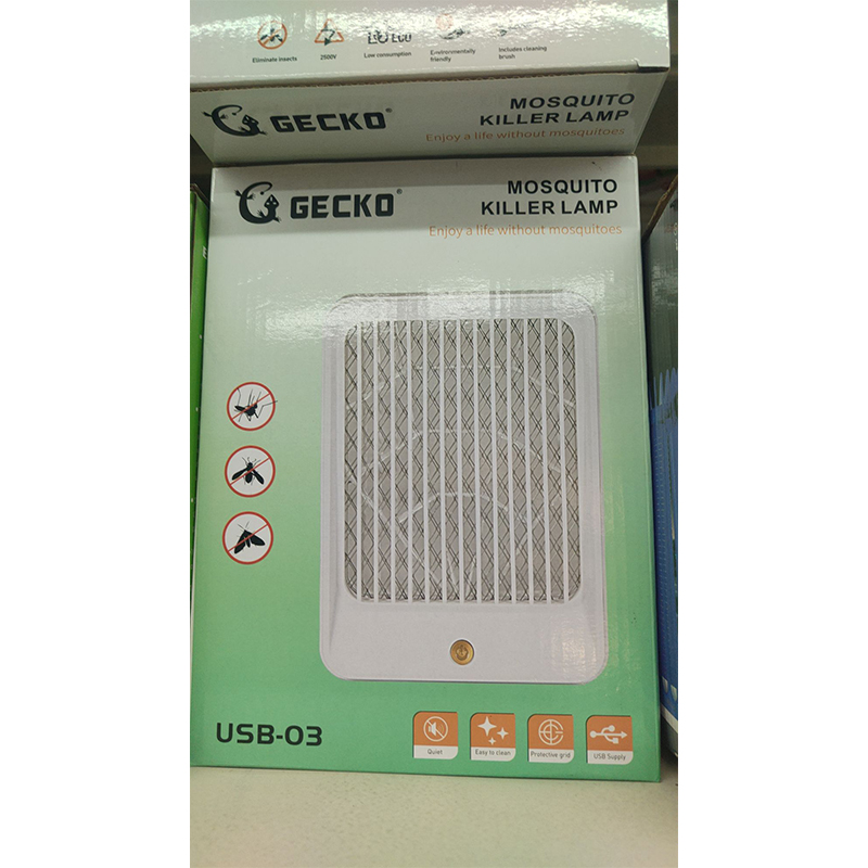 Picture of Gecko USB-03 Mosquito Killer Lamp | Electric Insect Trap with UV Light | Quiet, Energy-Efficient, & Easy to Clean - Multicolor