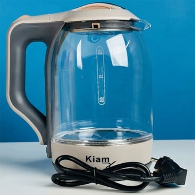 Picture of Kiam Electric Kettle (Glass) BL-002 | 1.8-Liter Capacity | Fast Boiling | Durable Glass Body | Stainless Steel Base | Auto Shut-Off | Safe and Efficient Water Heating - Multicolor