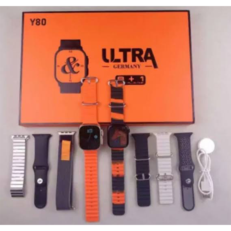 Picture of Y80 Ultra Smartwatch with 8 Straps - Advanced Fitness Tracker with Heart Rate, SpO2 Monitoring, Bluetooth Call, Waterproof Design - Multicolor