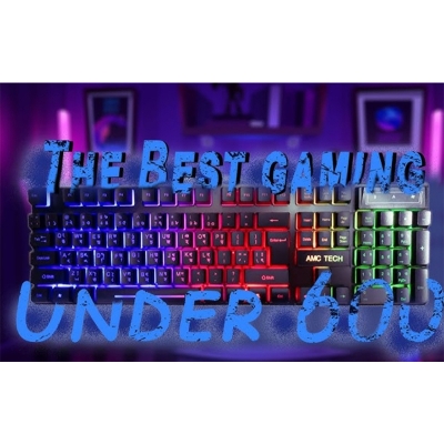 Picture of AMC Tech K23 Gaming Rainbow Lighting Keyboard – Vibrant Backlit Gaming Keyboard with Ergonomic Design for PC, Laptop, and Console - Multicolor