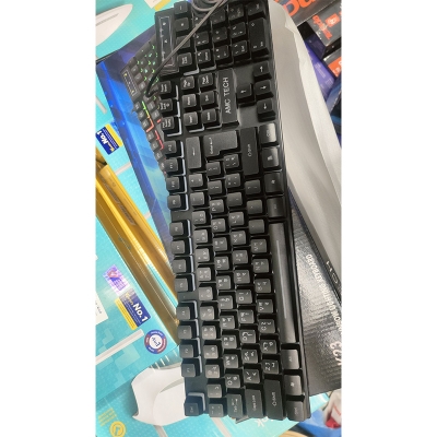 Picture of AMC Tech K23 Gaming Rainbow Lighting Keyboard – Vibrant Backlit Gaming Keyboard with Ergonomic Design for PC, Laptop, and Console - Multicolor