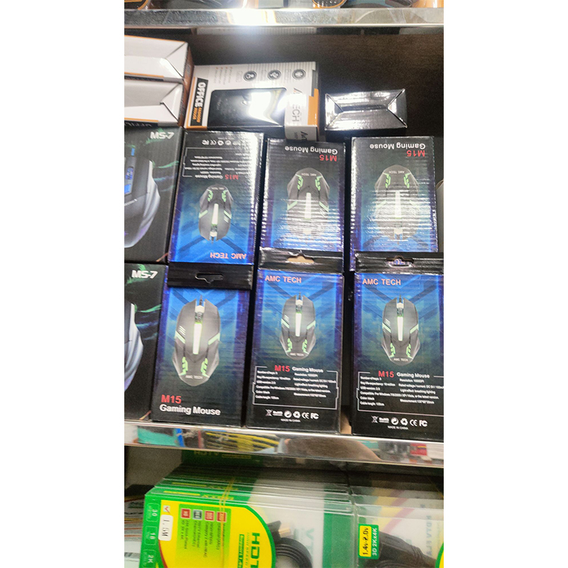 Picture of M15 Wired Gaming Mouse with Adjustable DPI, RGB Lighting, Ergonomic Design, and High Precision Sensor for Gamers - Multicolor