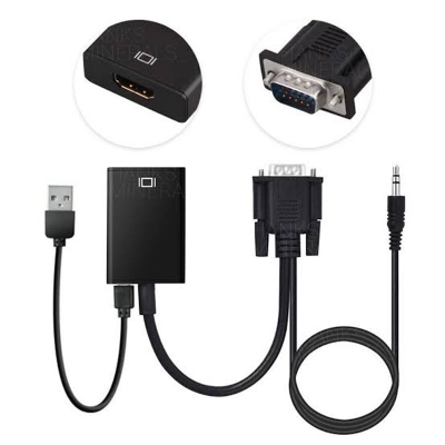 Picture of VGA to HDTV Adapter with Audio | Full HD 1080p Video Converter for PC to TV Connection - Multicolor