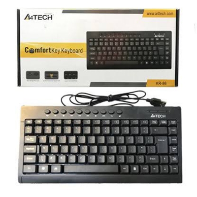 Picture of A4Tech KR-86 ComfortKey Ergonomic Wired Keyboard with Silent Key Design - Multicolor