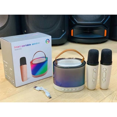 Picture of K52 Wireless Bluetooth Speaker Multifunction with 2 Microphone RGB Portable Music Player Karaoke Machine for Child Home Gift - Multicolor