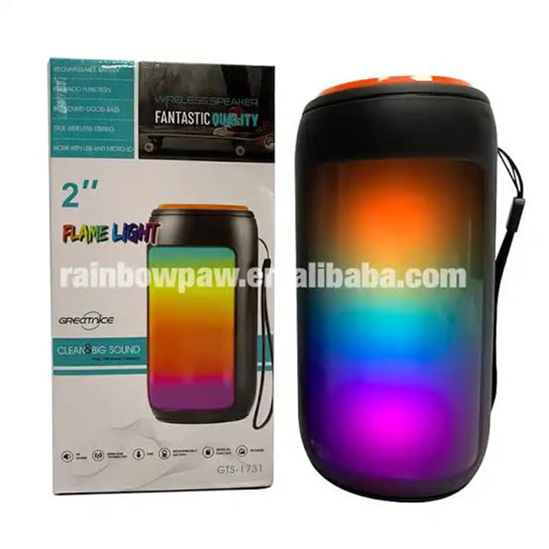 Picture of Flame Light Portable Speaker GTS-1742 with RGB Lighting and High-Quality Sound
