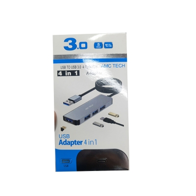 Picture of AMC TECH USB 3.0 4 Ports Hub - 4 in 1 USB Adapter with High-Speed Data Transfer - Multicolor