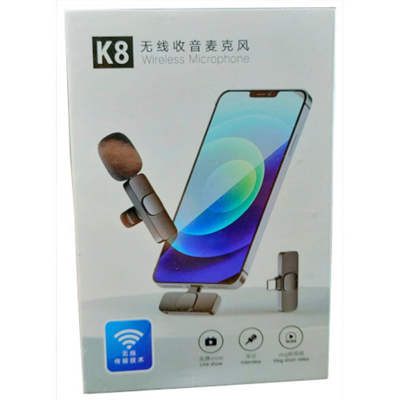 Picture of K8 Wireless Lavalier Microphone for Smartphones - Plug and Play High-Quality Audio - Multicolor