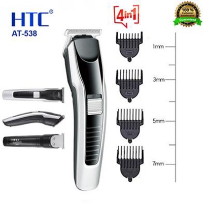 Picture of HTC Rechargeable Hair Trimmer AT-538 for Men - Cordless Grooming Kit with Adjustable Trimming Lengths