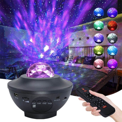 Picture of Galaxy Projector Star Starry Sky LED Night Light Projector Bluetooth Speaker Bedroom Lamp Universal Mini LED Lights Projector Light - Multicolor
