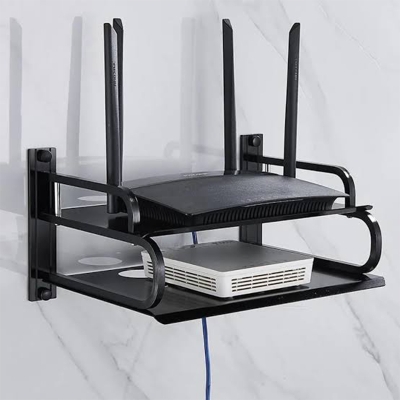 Picture of Wall Mounted Multi-Purpose Router Stand – Multi-Layer Shelf for Routers, Fiber Modems, TV Boxes, Projectors, and Speakers - Multicolor