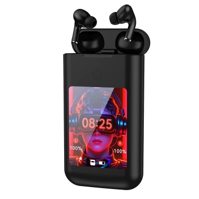 Picture of Carrying Treasure Ear Earbuds Touch Screen Control Open Earbuds Bluetooth Headphones, in-Ear Earphones Built-in Screen Control Noise Cancelling Ear Hooks Earbuds Black - Multicolor