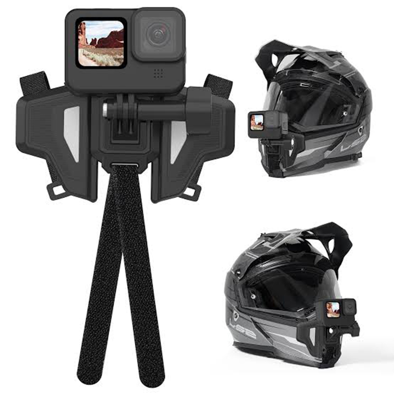 Picture of TELESIN 2nd Generation Motorcycle Helmet Bracket - Action Camera Mount for GoPro Hero 12/11/10/9, Insta360, DJI Osmo - Multicolor