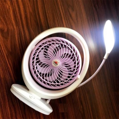 Picture of JR-2018 Multi-Function Rechargeable Fan with LED Light, Lithium Battery & Samsung Interface - Multicolor