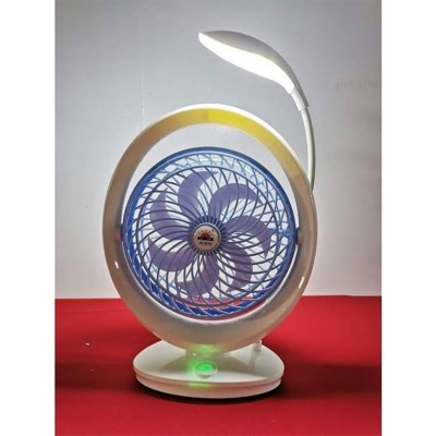 Picture of JR-2018 Multi-Function Rechargeable Fan with LED Light, Lithium Battery & Samsung Interface - Multicolor