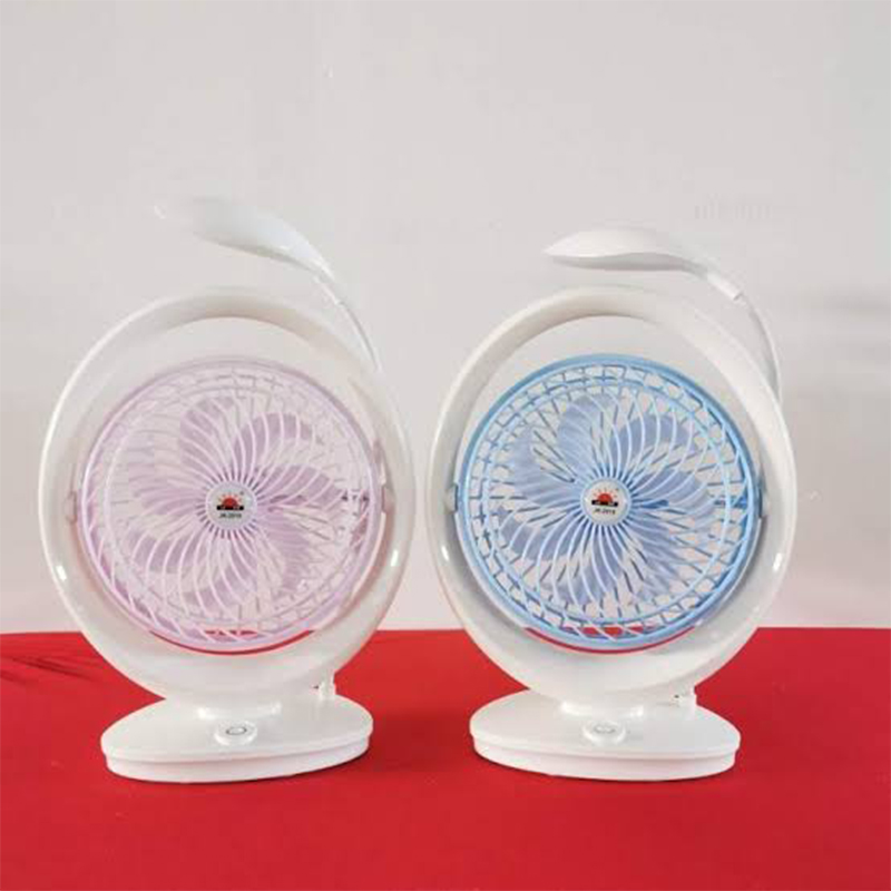 Picture of JR-2018 Multi-Function Rechargeable Fan with LED Light, Lithium Battery & Samsung Interface - Multicolor
