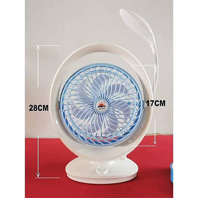 Picture of JR-2018 Multi-Function Rechargeable Fan with LED Light, Lithium Battery & Samsung Interface - Multicolor