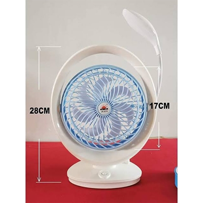 Picture of JR-2018 Multi-Function Rechargeable Fan with LED Light, Lithium Battery & Samsung Interface - Multicolor
