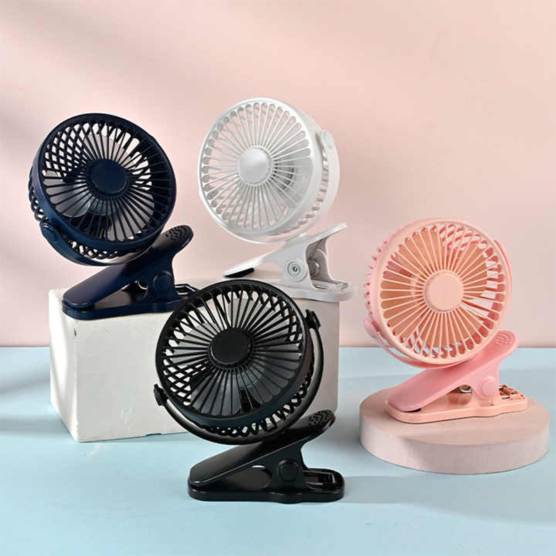 Picture of Clamp Fan - Portable USB Rechargeable Fan with Adjustable Clip for Desk, Stroller & Bedside Cooling - Multicolor
