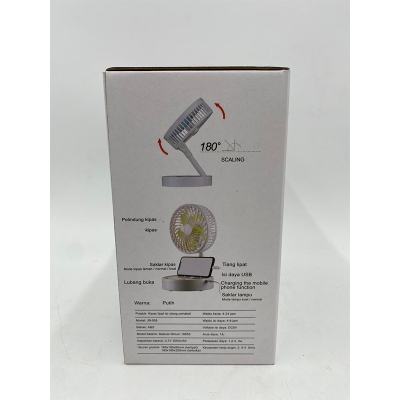 Picture of JR-555 Rechargeable Foldable Fan with Power Bank & LED Light - Multicolor