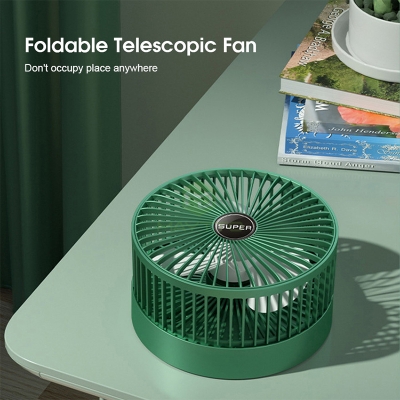 Picture of Folding Storage Net Red Fan with Mobile Phone Stand - Adjustable, Portable & Rechargeable Table Fan - Multicolor