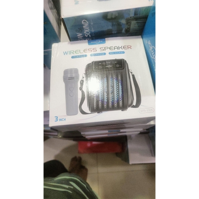 Picture of Greatnice GTS-2005 3-Inch Wireless Bluetooth Speaker with Microphone, LED Lights, Portable, Big Sound