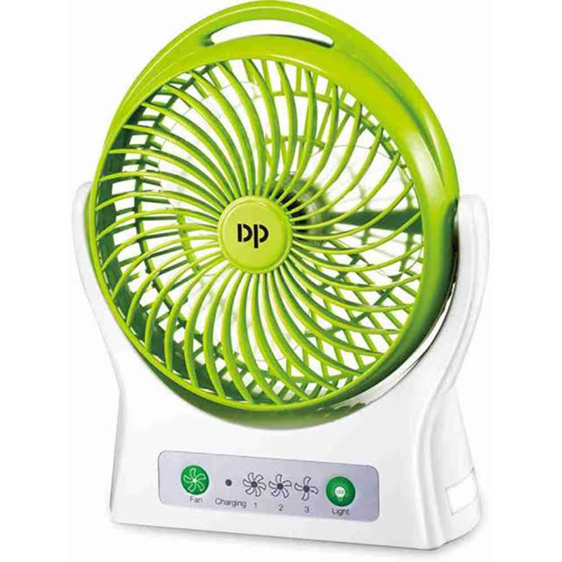 Picture of DP-7605 Desktop Portable Rechargeable Fan - 4000mAh Battery, 3-Speed, Rotating Function, LED Light - Multicolor