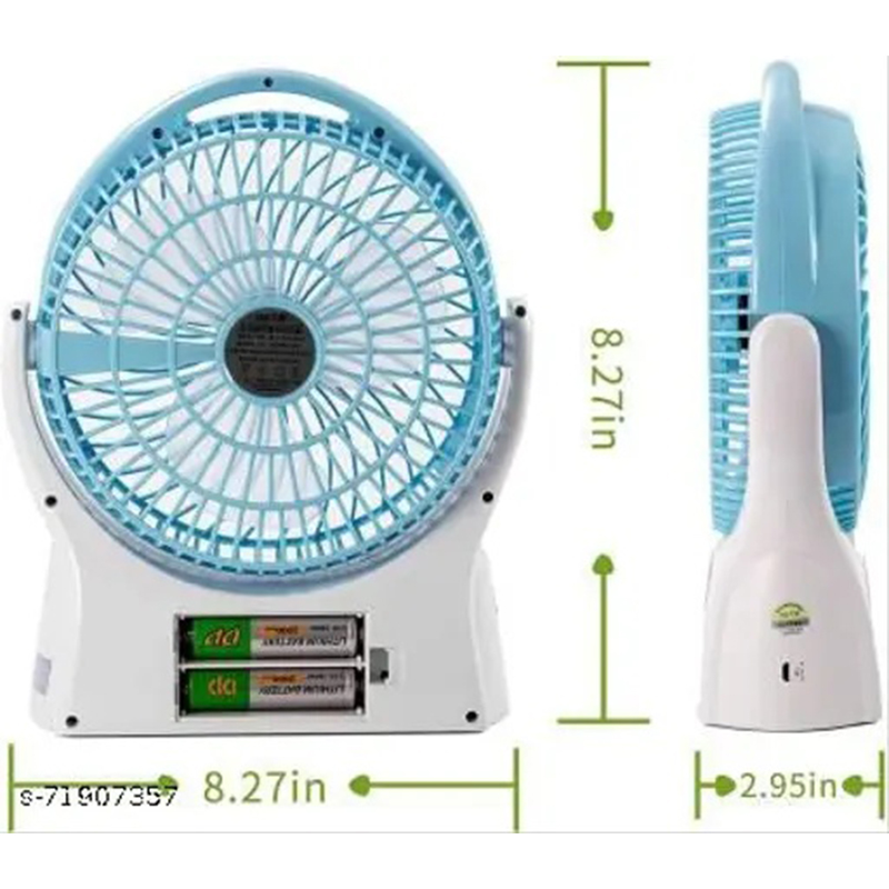 Picture of DP-7605 Desktop Portable Rechargeable Fan - 4000mAh Battery, 3-Speed, Rotating Function, LED Light - Multicolor
