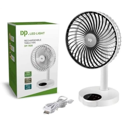 Picture of DP-7625 Desktop Portable Rechargeable Fan - 1500mAh Battery, 3-Speed, Multi-Angle Adjustable - Multicolor