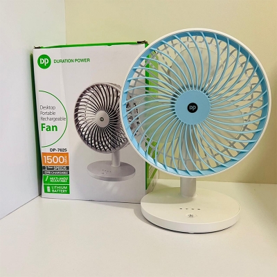 Picture of DP-7625 Desktop Portable Rechargeable Fan - 1500mAh Battery, 3-Speed, Multi-Angle Adjustable - Multicolor