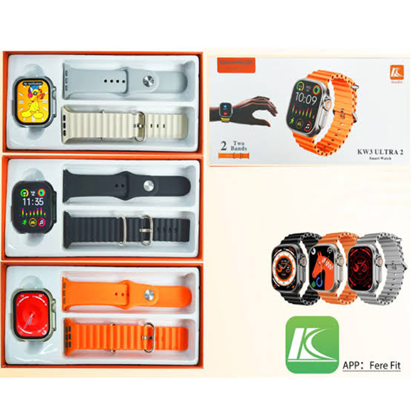 Picture of KW3 Ultra 2 Smartwatch – 2.0” HD Display, Bluetooth Calling, Fitness Tracker, Wireless Charging, IP67 Waterproof – Includes 2 Bands – KEQIWear Germany - Multicolor