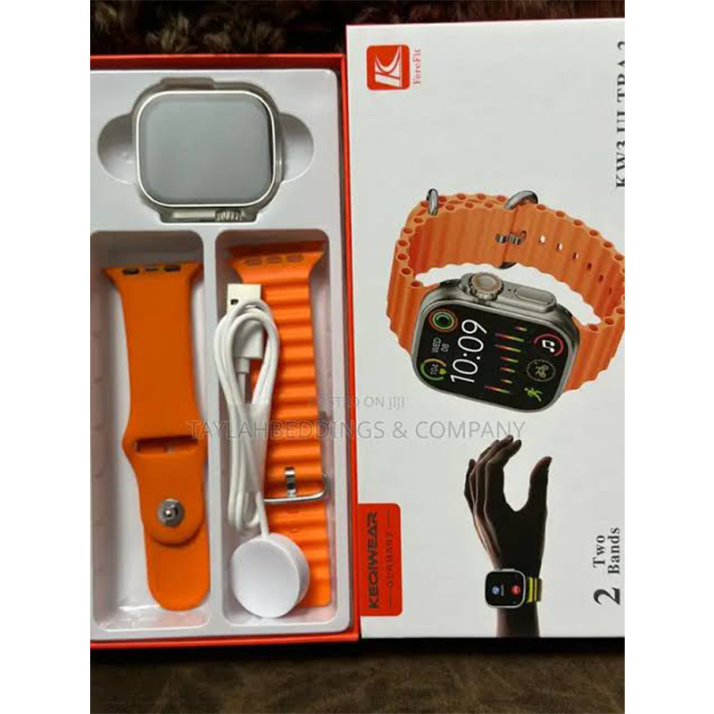 Picture of KW3 Ultra 2 Smartwatch – 2.0” HD Display, Bluetooth Calling, Fitness Tracker, Wireless Charging, IP67 Waterproof – Includes 2 Bands – KEQIWear Germany - Multicolor